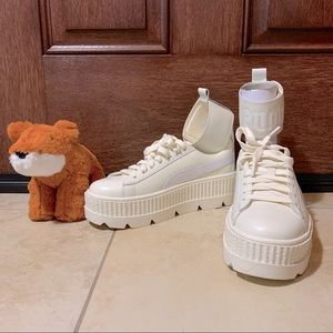 BNWT Puma Ankle Strap Sneakers designed by Rihanna, Vanilla Ice White, Size 9